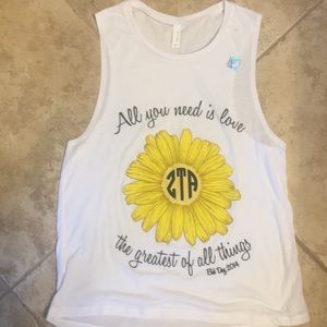 Zeta Tau Alpha T-shirt with sunflower.